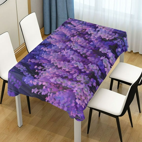 Ryvnso Lavender Flowers Floral Rectangle Table Cloth Tablecover Dinning Tablecloth 54"x72"