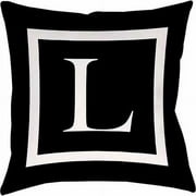 Thumbprintz Classic Block Monogram Decorative Pillow, Black