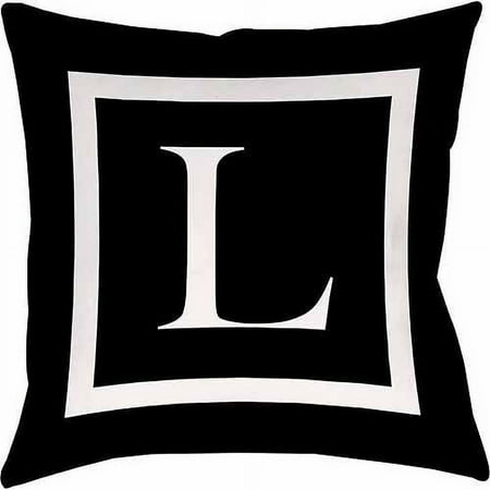 Thumbprintz Classic Block Monogram Decorative Pillow, Black