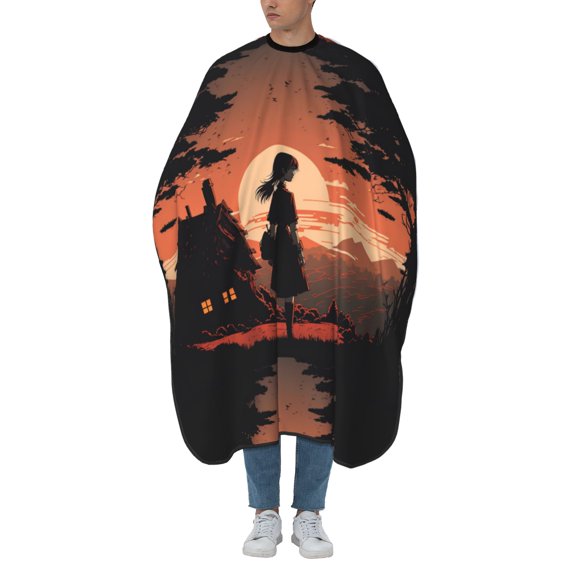 ZICANCN Hair Cutting Cape for Adults-Girl Sunset House Cape Salon Barber Cape for Hair Stylist Shampoo Capes Waterproof , 55x66 Inch