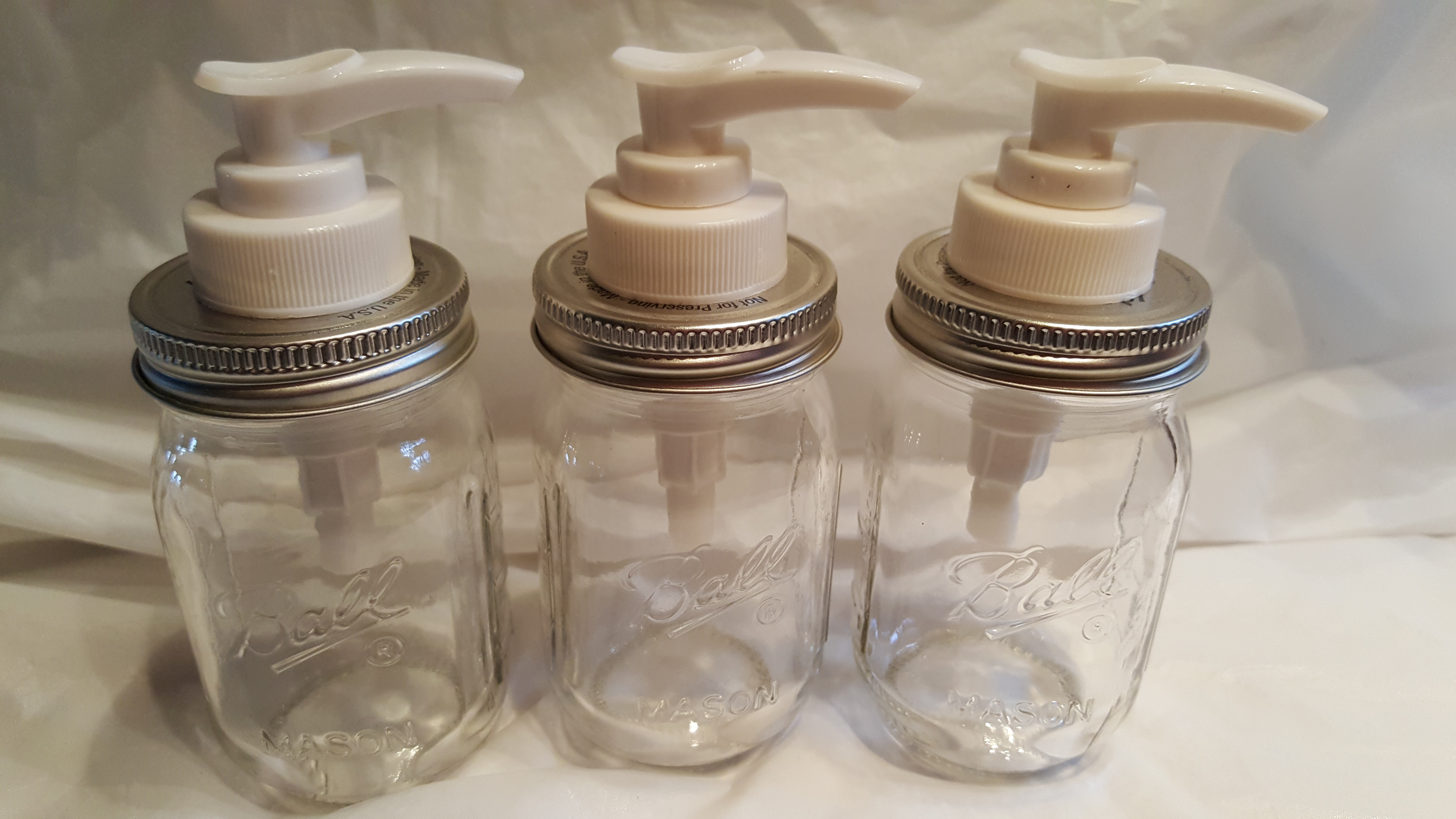 Mini Mason Jar Lotion/Soap dispenser White Pump Triple Pack Walmart
