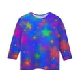 thumbnail image 5 of ZOYOEN Girls Tie Dye T Shirts- Casual Fashion 3/4 Sleeve Crewneck Kids Summer Tops Multicolor Size 11-12 Years, 5 of 5