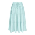 thumbnail image 5 of Zoyoen Girls Ruffle Skirt- Elastic Waist Cute Casual Drawstring Kids Maxi Skirt Blue Size 12, 5 of 7