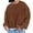 Brown, variant on Men's Overszied Crewneck Sweatshirt Casual Lightweight Fleece Basic Pullover Tops Solid Color Soft Loose fit Sweatshirt