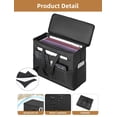 thumbnail image 3 of Qozary 2 Pack File Folder Organizer Box-Hanging File Tote Bag With Lids, Collapsible Portable Filing Organizer Box With Handle, Document Storage Bag, 3 of 7