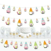 Big Dot of Happiness Easter Gnomes - Spring Bunny Party DIY Decorations - Clothespin Garland Banner - 44 Pieces