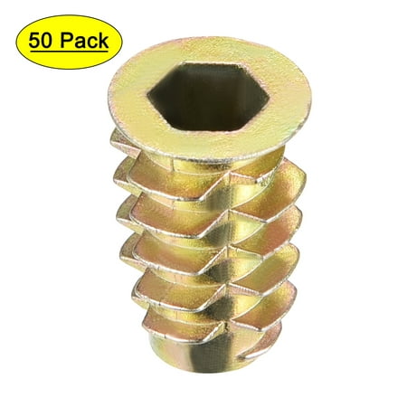 

Threaded Insert Nuts Zinc Alloy Hex Socket M6 Internal Threads 18mm Length 50pcs