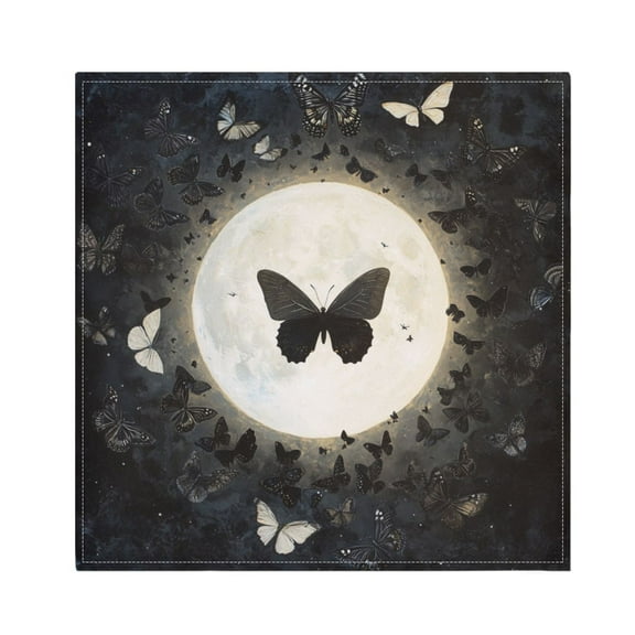 Qxltty Moonlight Butterfly Napkins 20×20in Perfect for Parties Dinners Weddings Cocktail Housewarming Cloth Napkins Set of 6