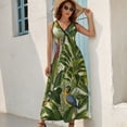 thumbnail image 7 of Jungle Parrot Pattern Sleeveless Dress Dresses for wedding party women's evening dresses, 7 of 7