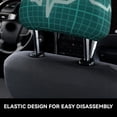 thumbnail image 4 of Kdxio ECG Wave Pattern Print 2 Piece Car Head Rest Covers Set Auto Front/Rear Seats Headrest Cover Universal Fit Most Cars,Sedan, SUV, 4 of 9