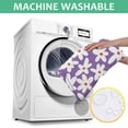 thumbnail image 5 of Purple Daisy Flower White Blooms Pattern Rectangle Tablecloth 60"x84",Waterproof Polyester Rectangle Table Cloth, Wipeable Spillproof Polyester Tablecloth for Dining, Camping, Indoor and Outdoor, 5 of 5
