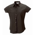 thumbnail image 1 of Russell Collection- Camisa de manga corta entallada de fácil cuidado para mujer (Marrón chocolate), 1 of 1