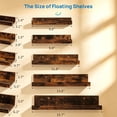 thumbnail image 3 of Floating Shelves, Sindcom Home Wood Shelf Wall Mounted, Set of 5, Multiple Sizes, Brown, 3 of 8