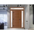 thumbnail image 4 of Front Exterior Prehung Metal-Plastic Door Frosted Glass | Manux 8111 Walnut | 2 Side and Top Sidelite Transom | Office Commercial and Residential Doors Patio 60x94 (W12+36+12x80+14) Right-hand, 4 of 6
