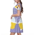 thumbnail image 2 of Easygdp Corgi Washing in Bathtub para Vestido Transpirable de Mujer, Vestido Suelto de Manga Corta con Pliegues y Bolsillos para el Verano, 2 of 6