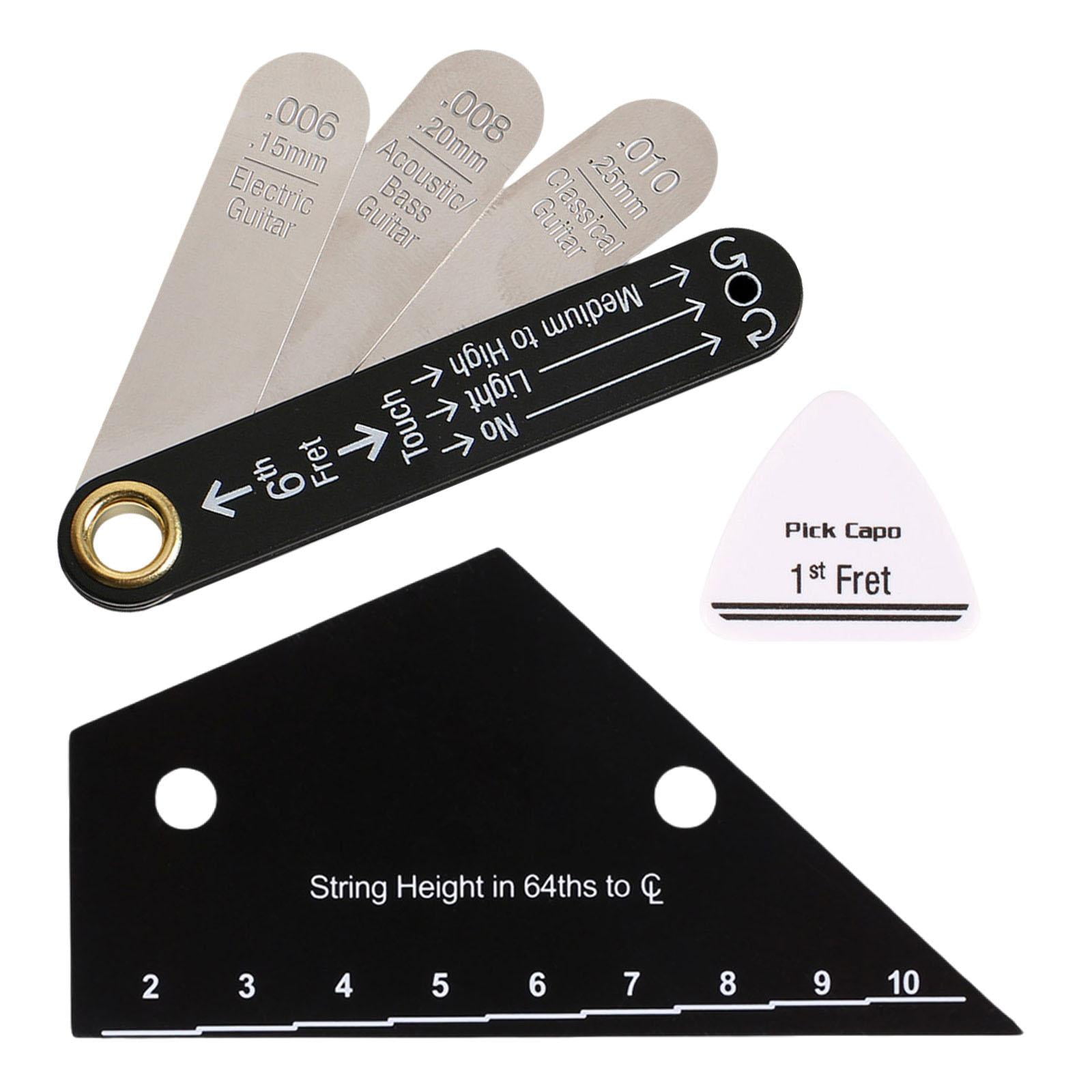 3 Pieces Guitar String Ruler Gauge Measuring Tool Kit Stainless Steel for Electric Acoustic Classical Guitar Players