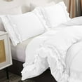 thumbnail image 2 of D.N.G. BEDDINGS Luxurious 5 Piece Double Ruffle Duvet Cover With Zipper Closure, 100% Egyptian Cotton, 800 Thread Cotton King/Cal King Size White Solid, 2 of 6