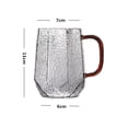 thumbnail image 2 of Hammered Drinking Cups, 14.5oz Clear Glass Coffee Mugs with Handles for Tea Cappuccino Latte Juice and Milk, 2 of 7