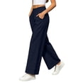 thumbnail image 5 of Sevevn Women’s Elastic High-Waisted Tiered Hem Palazzo Pants Flowy Wide Leg Casual Trousers with Side Pockets, 5 of 9