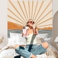 thumbnail image 2 of Gojian Boho Tapestry Wall Hanging for Bedroom Aesthetic, Bohemian Vintage 70s Rainbow Sun Tapestries for Living Room, Retro Hippie Sunset Sea Wall Tapestry for Dorm Room Decor, 2 of 6