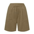 thumbnail image 5 of Summer Pants for Women Short Sports Shorts Women's Sports Trousers High Waist Shorts Women's Summer Shorty With Pockets And Drawstring Leisure For Running Gym Fitness Women Petite Womens Brown S, 5 of 6