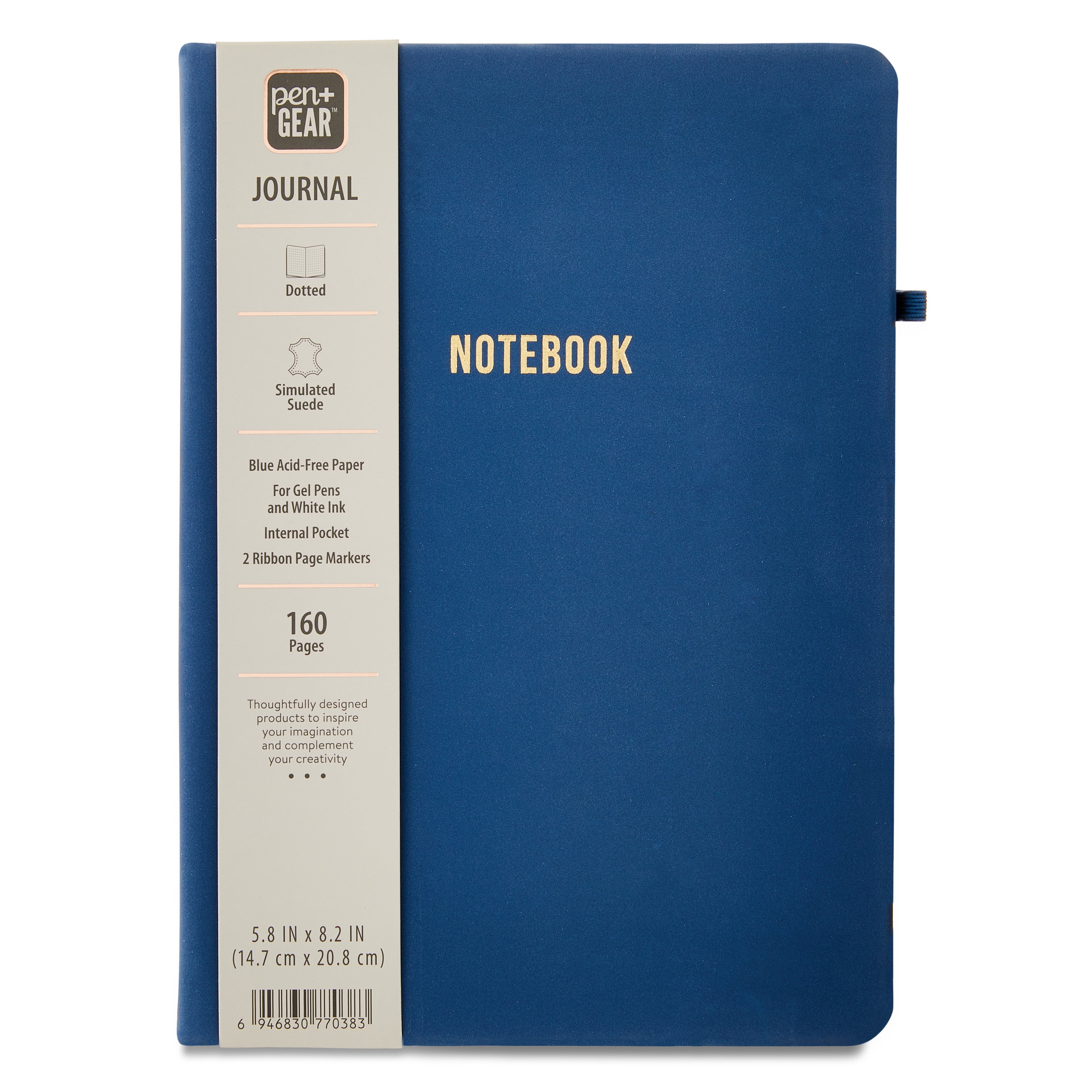 Pen+Gear Dotted Blue Acid-Free Paper Notebook, Washed Indigo