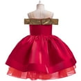 thumbnail image 3 of Girls Christmas Birthday Princess Dress Off the Shoulder A Line Sparkly Gown, 4-9Y, 3 of 8