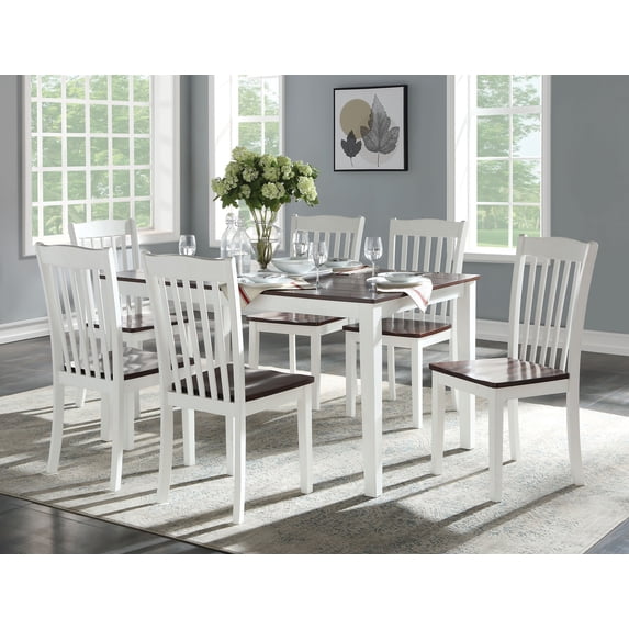 DAE 7-Piece Dining Set with 48"x36" Wood Table and 6 Chairs