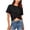 *1-Black, variant on Women's Y2K Twist Front Crop Top,Ladies Short Sleeve Stretchy T-Shirt,Summer Slim Fit Daily Streetwear Tee for Women,Navy,S-3XL