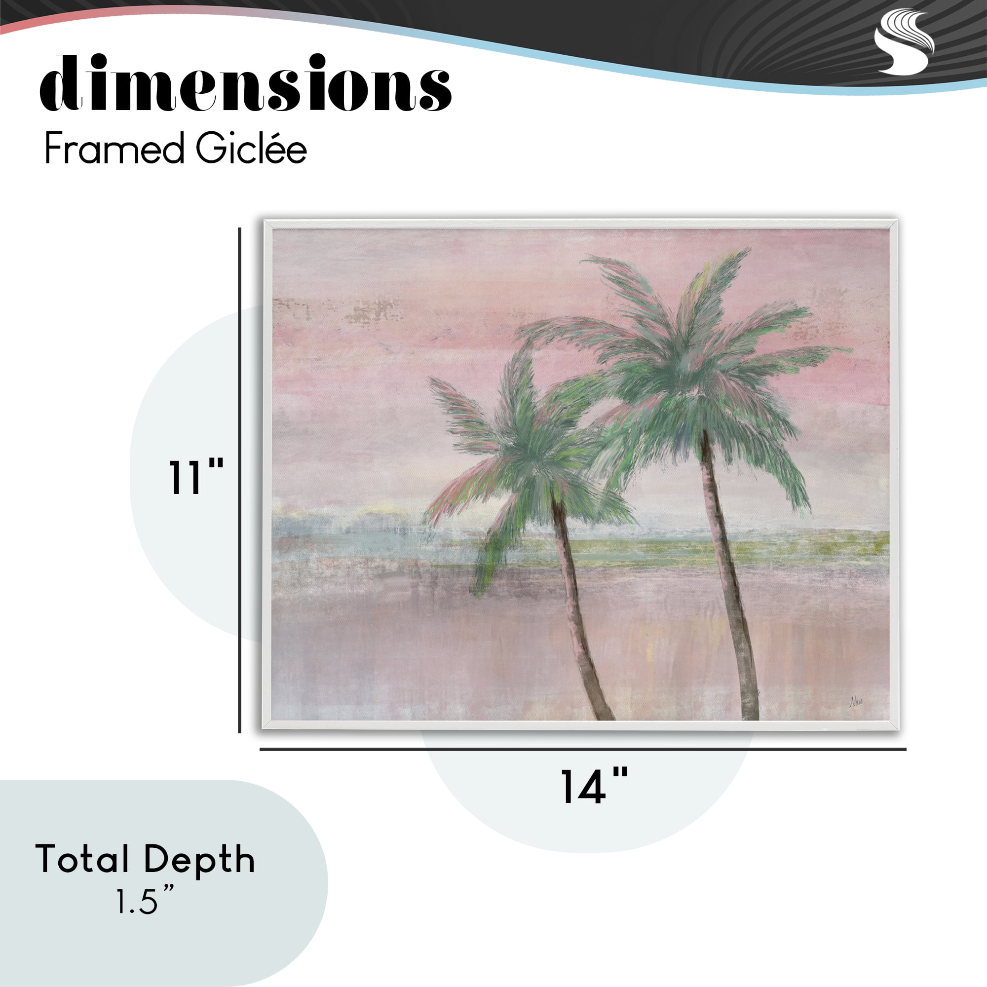 Stupell Industries Sunset Palms at Dusk White Framed Giclee Art, design by Nan