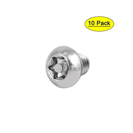 

M6x8mm 304 Stainless Steel Button Head Torx Security Tamper Proof Screws 10pcs