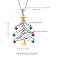 thumbnail image 5 of Christmas Tree Pendant Necklace 925 Sterling Silver Colorful CZ Crystal Holiday Festival Jewelry Gift for Women Juwaliy, 5 of 8