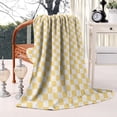 thumbnail image 2 of Yellow and White Checkerboard Pattern Blanket,Comfortable Soft Flannel Throw Blanket,All Season,Warm Lightweight Blankets for Sofa Bed Couch Living Room Chair,60"x80", 2 of 4