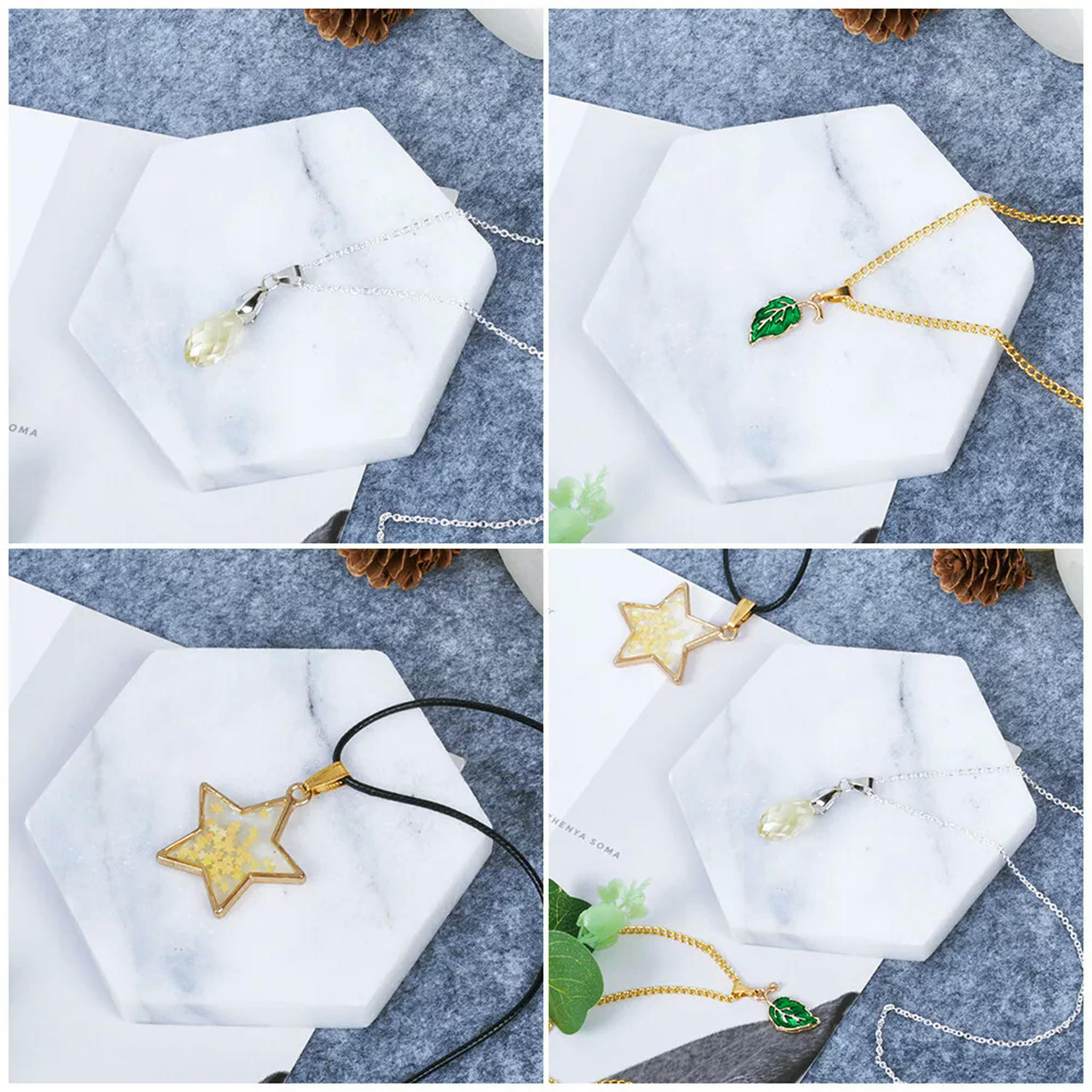 U8MO 480pcs Mixed Brass Snap on Bails Ice Pick Pinch Bails Pendant Connector Holder