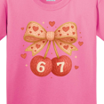 thumbnail image 4 of Inktastic 67th Anniversary Heart Bow and Cherries Youth T-Shirt, 4 of 5