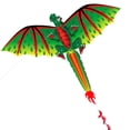 thumbnail image 1 of yeacher HDB-04 Ensemble de Cerf-Volant Dragon Vert 3D avec Ligne de 100 m et Poignée, Polyester 210T et Fibre de Verre, 140x115 cm, Comprend un Sac de Rangement, 1 of 6