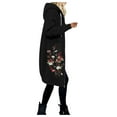 thumbnail image 2 of Veste à Capuche à Fermeture Éclair Décontractée à Imprimé Floral pour Femmes, 2 of 6