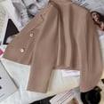 thumbnail image 5 of Gyexs Cropped Trench Coat for Women Pluss Size Lightweight Solid Long Sleeve Blazer Jackets Business Casual Fall Winter Tops, Khaki, Size XXXL, 5 of 7