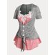thumbnail image 1 of Camiseta de Talla Extra con Nudo de Lazo Rosegal  Camisetas tallas grandes, 1 of 5