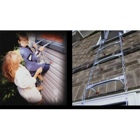Safe-Escape 1015 2nd Story 15 ft. Portable Fire Escape Ladder Fits 10 in. Thick Wall - Steel