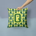 thumbnail image 2 of Carolines Treasures CJ1075-QPW1414 Letter Q Football Green & Yellow Fabric Decorative Pillow, 2 of 4