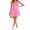 Pink, variant on Michellecmm Women Summer Beach Dress Solid Color Ruffle Sleeve V Neck Party Dress