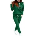 thumbnail image 3 of QATAINLAV Two Piece Outfits Sweatsuits for Women Christmas Trees Printed Hoodie and Sweatpants Set Fall Winter Jogging Suits with Kangaroo Pockets Green S, 3 of 6