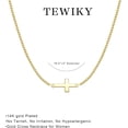 thumbnail image 5 of Dainty Cross Necklace for Women, 14K Gold Plated Simple Cross Choker Necklaces Small Cross Pendant Tiny Cute Necklaces Handmade Aesthetic Gold Jewelry for Women, 5 of 16