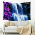 thumbnail image 5 of ZFLMY Waterfall tapestry, purple forest, wildflowers, flowers, mountain jungle plants, natural landscape, wall hanging, bedroom, living room, tapestry 60x40in, 5 of 7