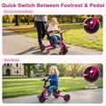 thumbnail image 4 of INFANS 9-in-1 Foldable Toddlers Tricycle, Converts Stroller to Balance Bike with Adjustable Push Handle, Canopy & Backrest, Pedal Conversion, Retractable Rear Wheels for 1-6 Years, 4 of 9