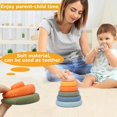 thumbnail image 5 of Bebé apilamiento anidación círculo juguete construcción suave anillo apilador mordedor Montessori juguete sensorial con número forma de fruta kaili Sencillez, 5 of 5