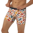 thumbnail image 3 of Xecao Colorful Maple Leaves Print Boxer Briefs for Men's Stretch Moisture-Wicking Underwear, Mid-Rise Classics breathable fabric, 3 of 7