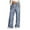 Blue, variant on WXLWZYWL Plus Size Wide Leg Pants for Women Striped High Waisted Baggy Drawstring Lightweight Loose Fit Flare Leggings Sweatpants