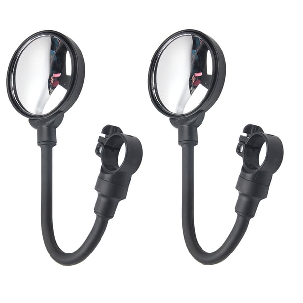 GOOHOCHY 2pcs bicicletas espejo acrílico convexo espejo ajustable bicicleta manillar espejo retrovisor